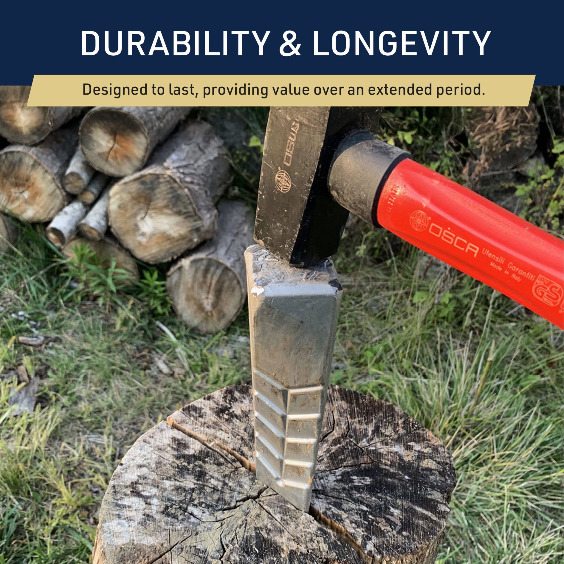 Kings County Tools Wood Splitting Wedge – Hand-Forged Aluminum Log Splitter for Firewood & Kindling