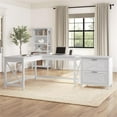 thumbnail image 2 of Pemberly Row Modern 60W L Shaped Desk with 2 Drawer File Cabinet, 2 of 9