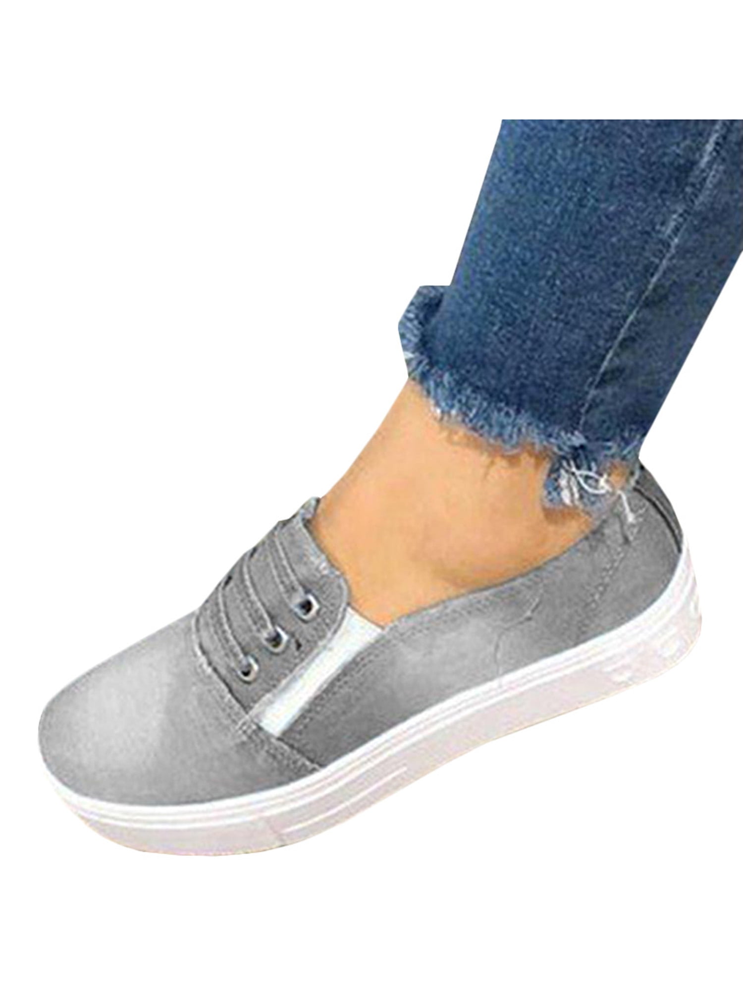 women's gray slip on sneakers