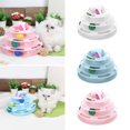 thumbnail image 3 of Flmtop Four Layers Tower Tracks Disc Intelligence Amusement Rides Shelf Cat Pet Toy White, 3 of 8