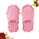 thumbnail image 3 of Pantuflas de rayas peludas para limpiar el suelo, con suela desmontable, talla L 42-44 (rosa), 3 of 6
