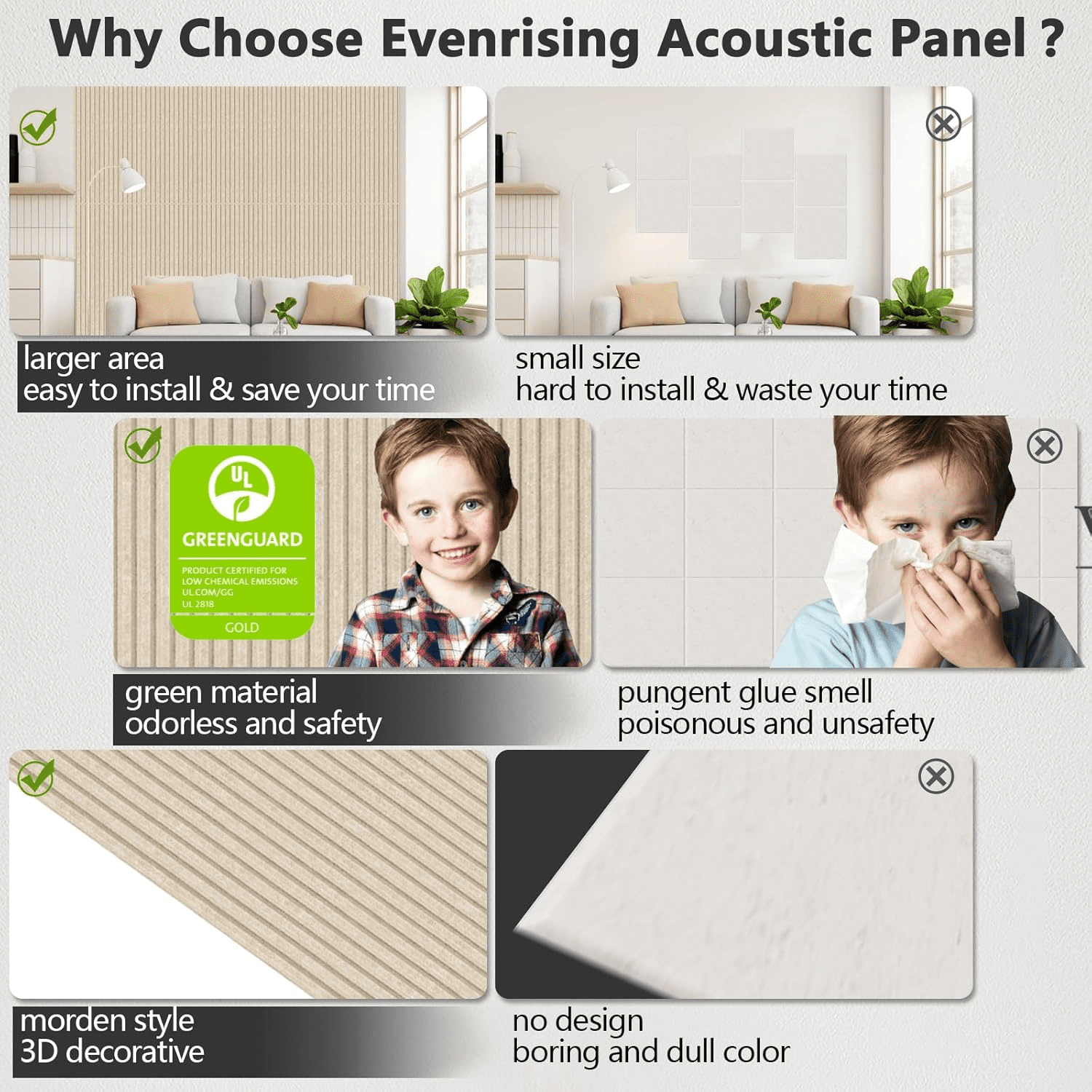 5 Pack Camel Acoustic Panels, 48x24 Soundproof Wall Panels for Studio & Office