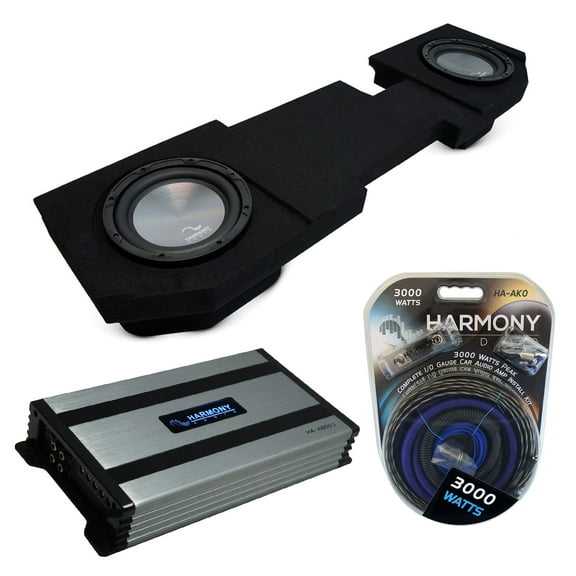 2002-2018 Fits Dodge Ram Quad or Crew Harmony A102 Dual 10" Sub Box & HA-A800.1