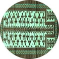 thumbnail image 1 of Ahgly Company Machine Washable Indoor Round Persian Turquoise Blue Traditional Area Rugs, 8' Round, 1 of 4