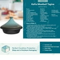 thumbnail image 7 of Kook Moroccan Tagine Enameled Cast Iron Cookware with Ceramic Pot Lid, 3.3QT Stone Blue, 7 of 7