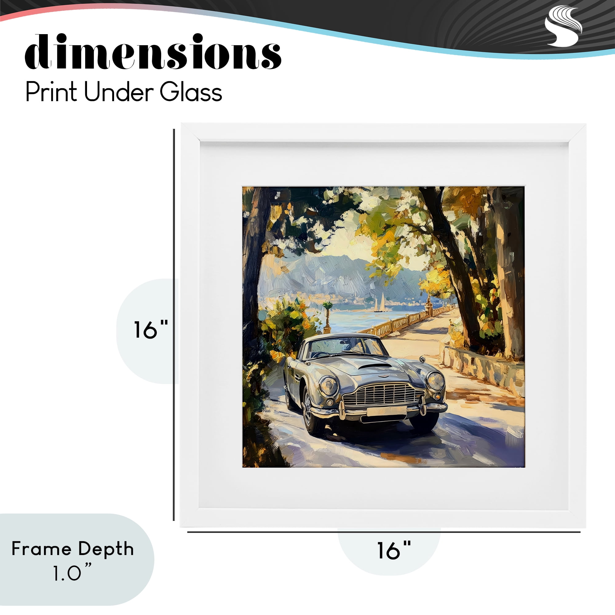 Stupell Industries Classic View of Seaside Drive White Framed Print Under Glass, design by Creative Studio