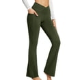 thumbnail image 3 of STARVNC Women V Cross Waist Tummy Control With Pockets Flare Yoga Pants, 3 of 7