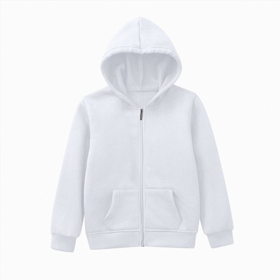 Ymyiu Baby Clothes Boy Toddler Boys Hooded Windbreaker Jacket Kids Lightweight Zip Up Coat Casual Outerwear with Pockets 12-18 Months(White, 12-18 Months)