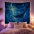 thumbnail image 2 of Moon Stars Split with Horizontally Into Night Underwater, Mystical Fantasy for Space Lovers, Galaxy Room Decor, Graduation Gift, Tapestry Wall Hanging for Bedroom and Dorm, 2 of 7