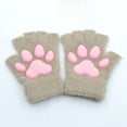 thumbnail image 1 of Guantes de silicona 3D con forma de garra de gato, bonitos guantes de peluche de gato para niñas, guantes cálidos con imitación de visón y garra de gato, 1 of 6