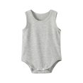 thumbnail image 2 of Riecok Infant Toddler Ribbed Sleeveless Vest Bodysuit Romper Onesie Comfortable Solid Color Summer 0-2Y Gray 1 T, 2 of 3