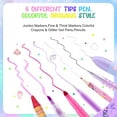 thumbnail image 5 of JYPS Mermaid Art Craft Kit for Kids, Glitter Fruit Scented Markers Set (56 Count), 5 of 8