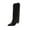 Black, variant on Wide Calf Boots for Women Fashion Casual Winter Kitten Heel Heel Boots Solid Color Pointy Toe High Heel Knee-High Boots