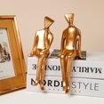 thumbnail image 4 of Decoración hogareña Gwong Abstract Thinker Figure Delicate Golden Artistic Pensando Brillantes Hombre Figurines para escritorio Gwong 21082235, 4 of 6