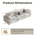 thumbnail image 5 of The Magic Home 118" Sofa Couch, Cloud Modular Sectional Sofa, Modern Linen Deep Comfy Couches for Living Room, Apartment, Office, Washable Replaceable Covers, 3 Seater White Couch, 5 of 17