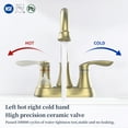 thumbnail image 2 of Kichae 4 Inch Gold Bathroom Faucet，2-Handle Deck Mount Centerset Vanity Sink Faucet with Pop up Drain & Supply Hoses, 2 of 8