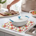 thumbnail image 2 of Pioneer Flower Floral Print Pattern Kitchen Dish Drying Mat 1 Pack, Ultra Absorbent Microfiber Drainer Mat, 16"x18", 2 of 6