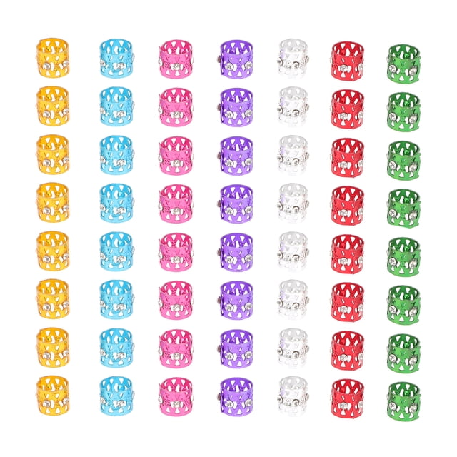 Miangastore 50pcs Hair Braid Rings Dreadlocks Rhinestone Hair Accessories for Women Fashion Shows