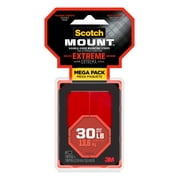 Scotch Extreme Double Sided Mounting Tape, Black, 1 x 3 in, 48 Strips, Holds 30 lbs
