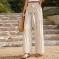 thumbnail image 1 of Pantalones de verano de corte holgado con cintura elástica estilo informal vintage traje de vacaciones FLhrweasw Nuevo, 1 of 7