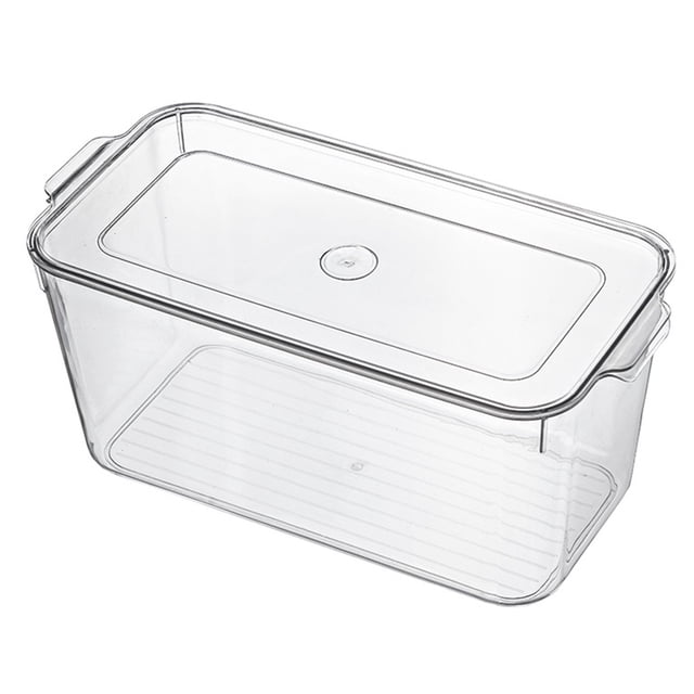 Refrigerador Caja de conservación fresca Cajón de PET transparente Refrigerador Organizador de almacenamiento de bebidas con tapa, Estilo alto Inevent HA005035-04