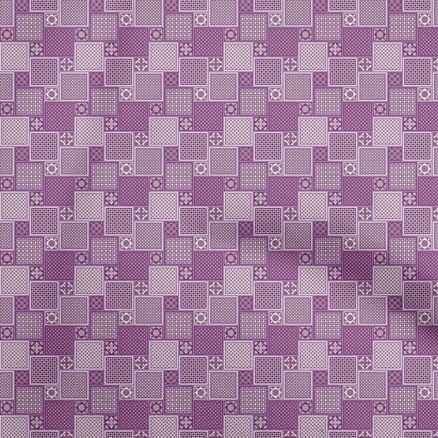 oneOone Viscose Chiffon Purple Fabric Floral Craft Projects Decor Fabric Printed By The Yard 42 Inch Wide