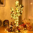 thumbnail image 3 of Gymax 7Ft Cactus Artificial Christmas Tree Pre-Lit  w/LED Lights and Ball Ornaments, 3 of 10