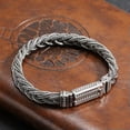 thumbnail image 5 of K-KED Real S925 Sterling Silver Bracelet Women Men Vintage Wider Bradiad Wheat Link -18cm/7.08inch-32-34g, 5 of 9