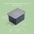 thumbnail image 3 of File Box Plastic File Organizer for Letter/Legal File, Document Box, Durable Storage Bin Tote with Secure Latching Lid, Stackable, BPA-Free, Eco Friendly, Sustainable, Navy/Gray 35 Qt. 4 Pack, 3 of 6
