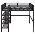 thumbnail image 5 of Full Size Metal Loft Bed With 4-Tier Shelves Storage Space Staircase Loft Bed Frame Easy Assembly Slat Mattress Foundation Loft Bed For Bedroom Boys Girls Room, 5 of 9