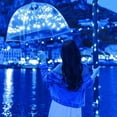 thumbnail image 4 of Guirnalda de luces solares Estrella, paquete de 2, 200 luces LED azules solares para exteriores, impermeables, 66 pies, 8 modos, alambre de cobre, para patio, jardín, decoración de Navidad, bodas y, 4 of 5