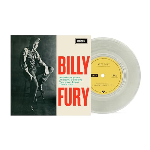 Billy Fury Wondrous Place (Vinyl Record) 7" Single Clear Vinyl