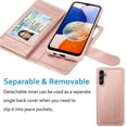 thumbnail image 4 of Njjex Wallet Case For Galaxy A54 5g, for Samsung A54 6.4" Case, [9 Card Slots] PU Leather Credit Holder Folio Flip [Detachable] Kickstand Lanyard Magnetic Phone Cover -Rose Gold, 4 of 5