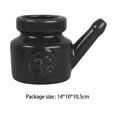 thumbnail image 3 of Ceramic Neti Pot Leakproof Sinus Rinse Pot Nasal Cleansing Rinsing Pot Durable for Nasal Cleansing 350ml Black, 3 of 9