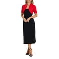 thumbnail image 2 of INSPIRE CHIC Women's Shrugs Open Front Bolero Ruched Short Sleeves Cropped Cardigan M Red, 2 of 6