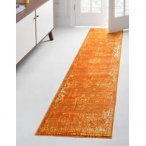 Rugs.com Monte Carlo Collection Rug – 3' 3 x 16' 5 Runner Orange Medium Rug Perfect For Living Rooms, Large Dining Rooms, Open Floorplans
