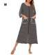 thumbnail image 2 of Minnieouse Poliéster Mujer Vestido de noche Cuello Manga larga Otoño Invierno Cardigan Oficina Ropa de dormir Ropa de dormir Negro M Type2 NO2, 2 of 6