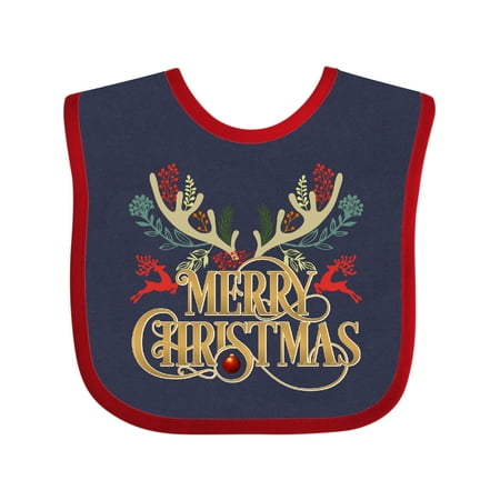 

Inktastic Reindeer Christmas Gift Baby Boy or Baby Girl Bib