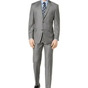 Andrew Marc Mens Glen Plaid Two Button Formal Suit, Grey, 36 Short / 30W x 29L