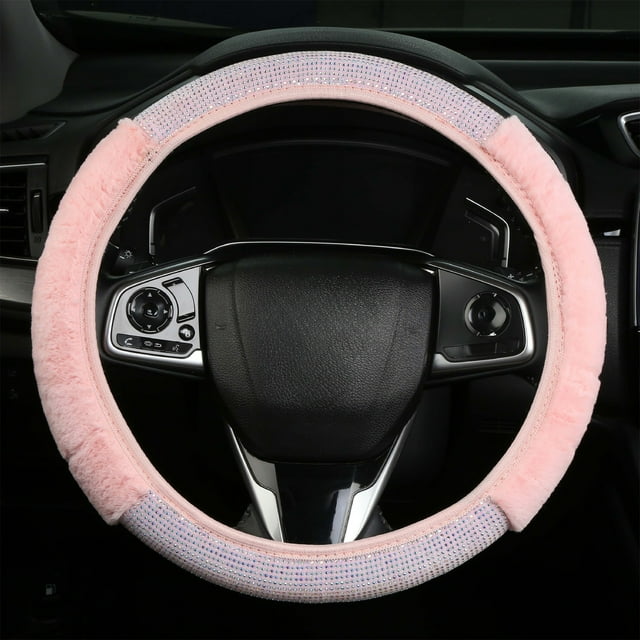 Nilvkv Car Steering Wheel Cover with Flash Diamond Design and Elastic Fit for Non-Slip Grip and Universal Vehicle Models, Car Accessories