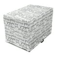 thumbnail image 1 of Calligraphy Dog Crate Cover, Names of Cities in World Amsterdam New York Beijing London Vienna Madrid, Easy to Use Pet Kennel Cover for Medium Large Dogs, 35" x 23" x 27", Grey and White, by Ambesonne, 1 of 6