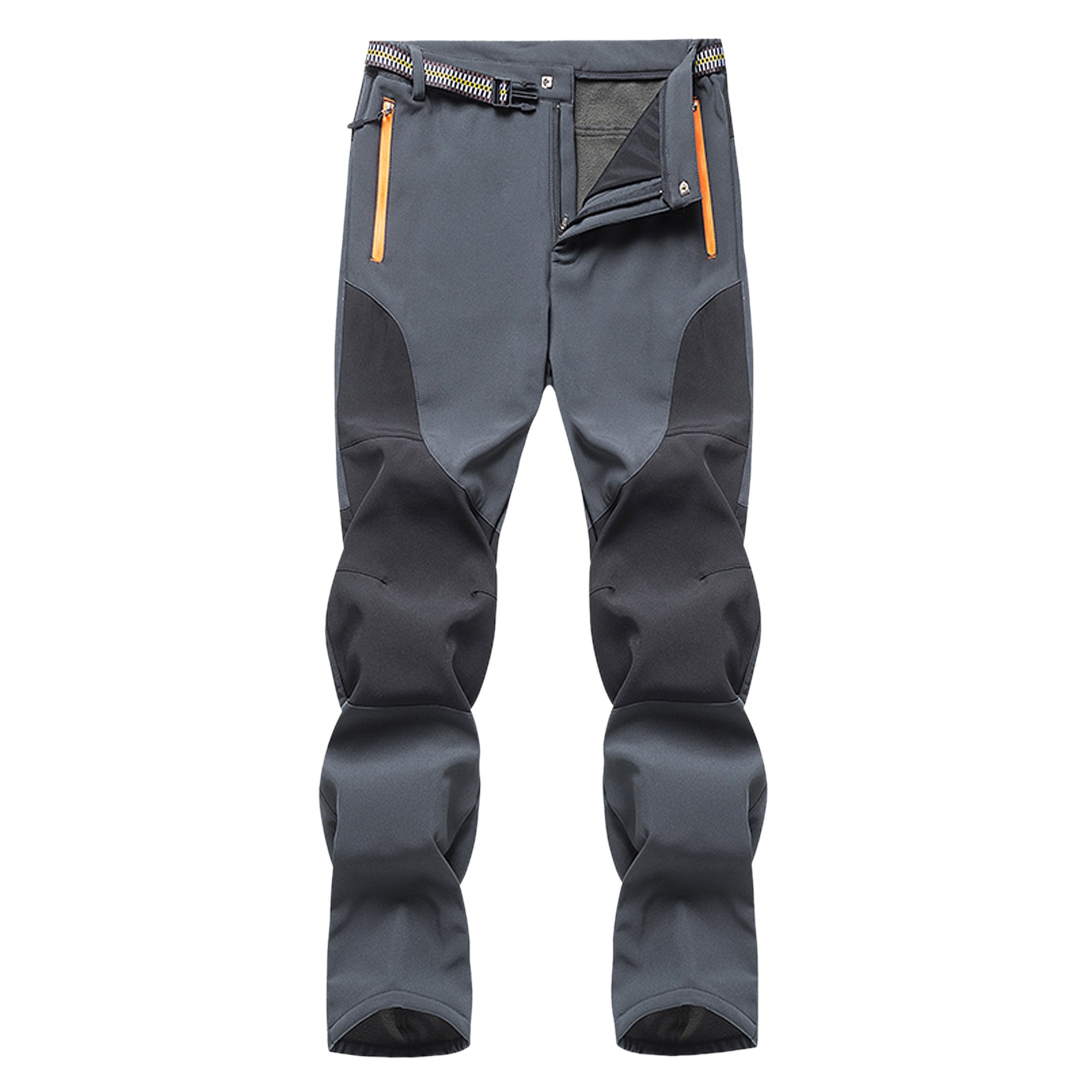 WANYNG pants for men Color Block Hiking Work Trousers Warm Lined Trekking Trousers With Pockets