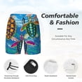 thumbnail image 6 of Picia Little Sea Turtles pattern Mens Swim Trunks with Compression Liner Stretch Beach Shorts Quick Dry with Zipper Pockets No-Chafing Board Shorts-X-Large, 6 of 9