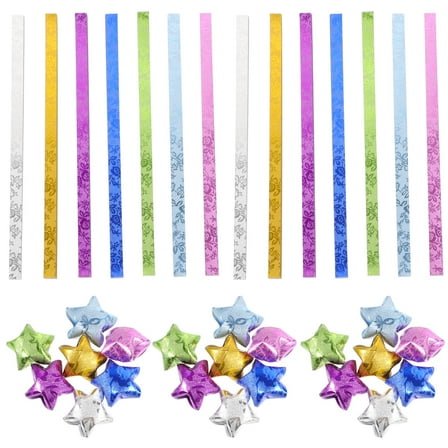 FRCOLOR 140pcs Star Origami Paper Strips Decorative Colored Star Paper Strips DIY Origami Stars Paper Strips