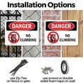 thumbnail image 3 of (2 Pack) No Climbing OSHA Danger Sign 24 Inch X 18 Inch Indoor / Outdoor Rust-Free Aluminum Metal Signs for Workplace, Workshop, and Construction Site, Made in the USA, 3 of 8