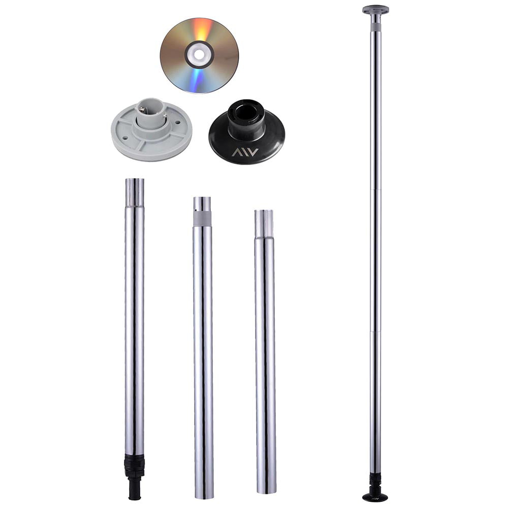Yescom Portable Silver Dancing Pole Kit 50mm, Non Rotating,Applicable  height: 7.21-8.53ft(220-260cm) 