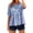 *Blue, variant on Women's Gingham Peplum Babydoll Top , Ladies' Crew Neck Short Sleeve Blouse , Casual Loose Fit Summer Shirt For Women,Black,S-2XL