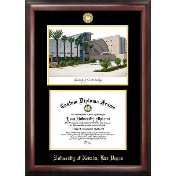 Campus Images NV995LGED University of Nevada Las Vegas Gold embossed diploma frame with Campus Images lithograph