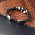 thumbnail image 4 of Charm Braid Rope Bracelet For Men Stainless Steel Magnetic Buckle Genuine Leather Bracelets & Bangles Male Female Jewelry, 4 of 6