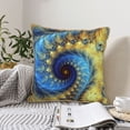 thumbnail image 2 of Velvet Decorative Throw Pillow Covers Set of 2, Soft Square Cushion Cover with Invisible Zipper Gold Fractal Vortex Printing, 18"x18", 2 of 7